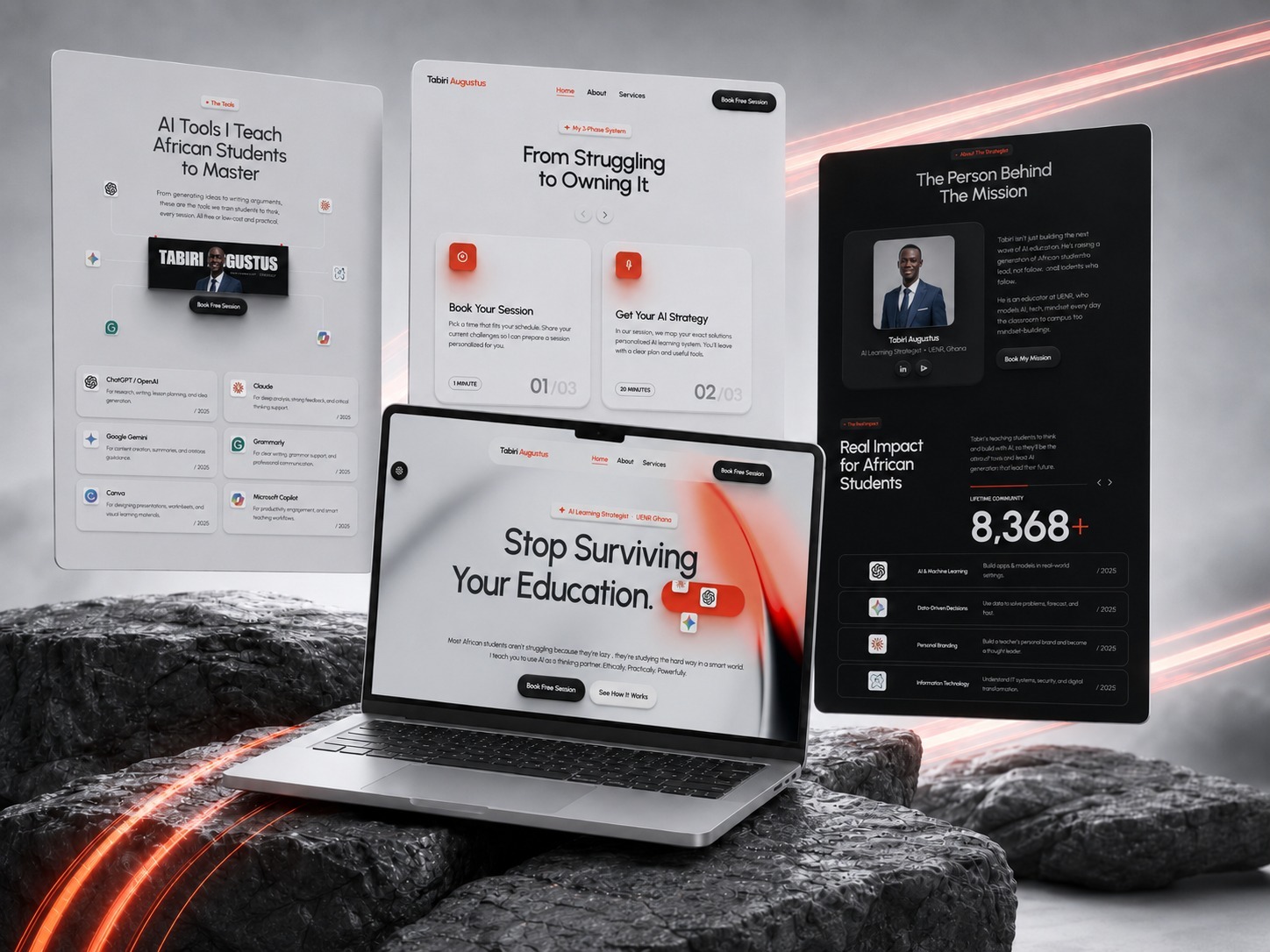 Tabiri Augustus AI educator portfolio website Ghana