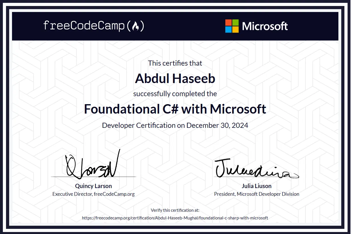 Foundational C# with Microsoft