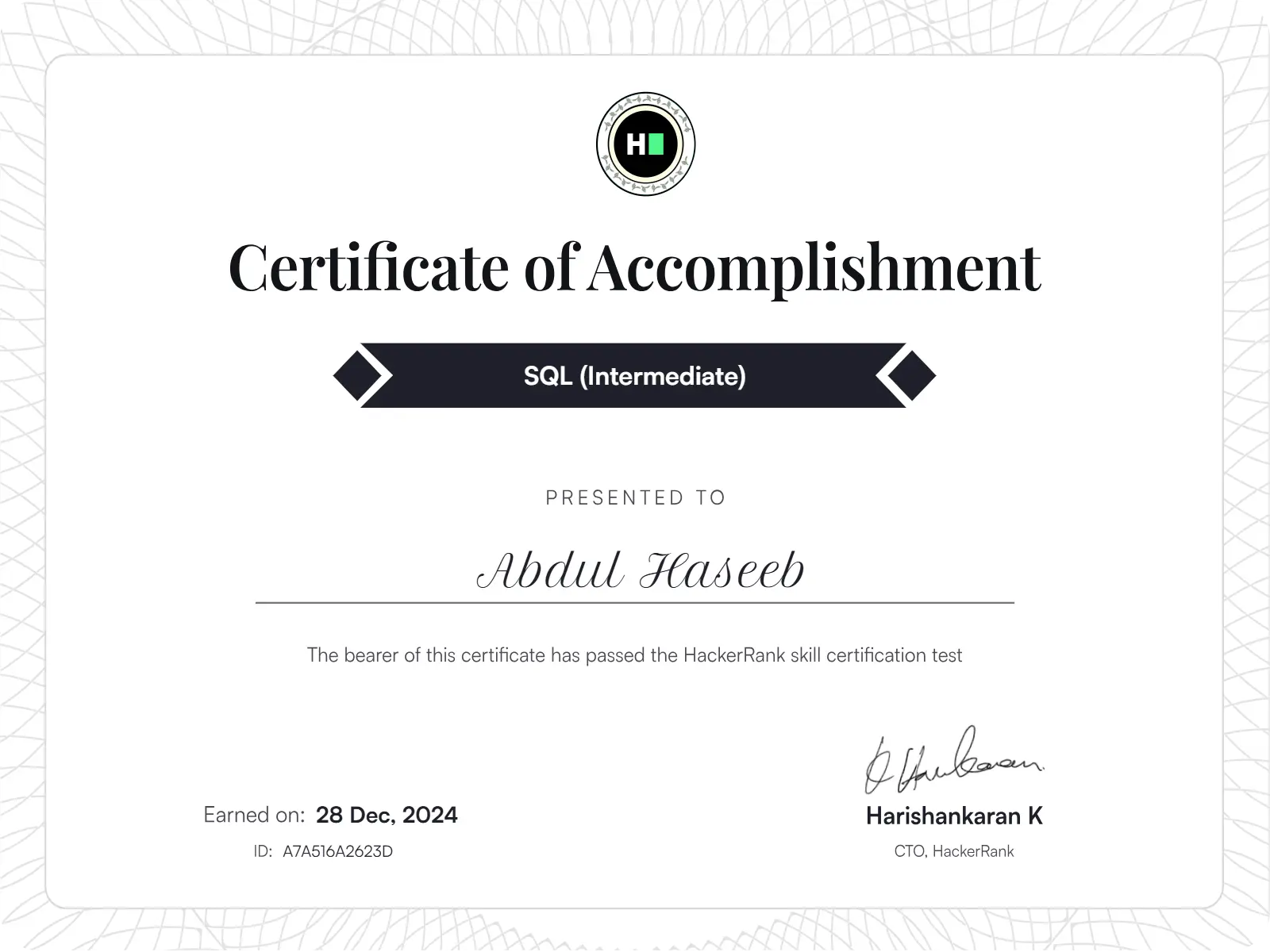 SQL Proficiency Certification